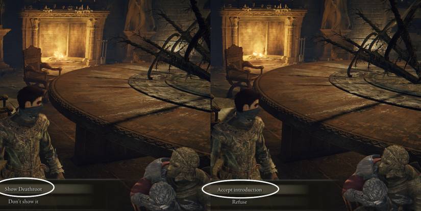 Talking to D hunter of the dead in Elden Ring