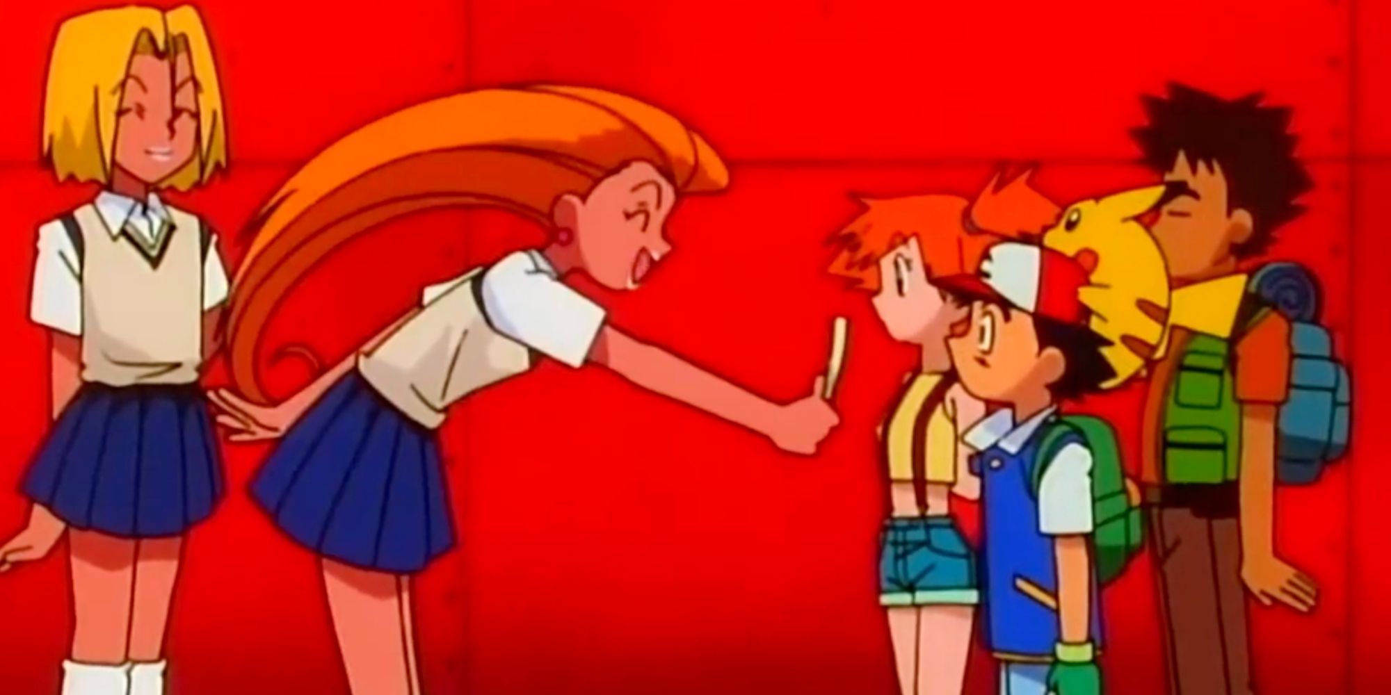 Pokemon: Jessie and James From Team Rocket Giving Ash, Brock and Misty Free Tickets To St. Anne Cruise
