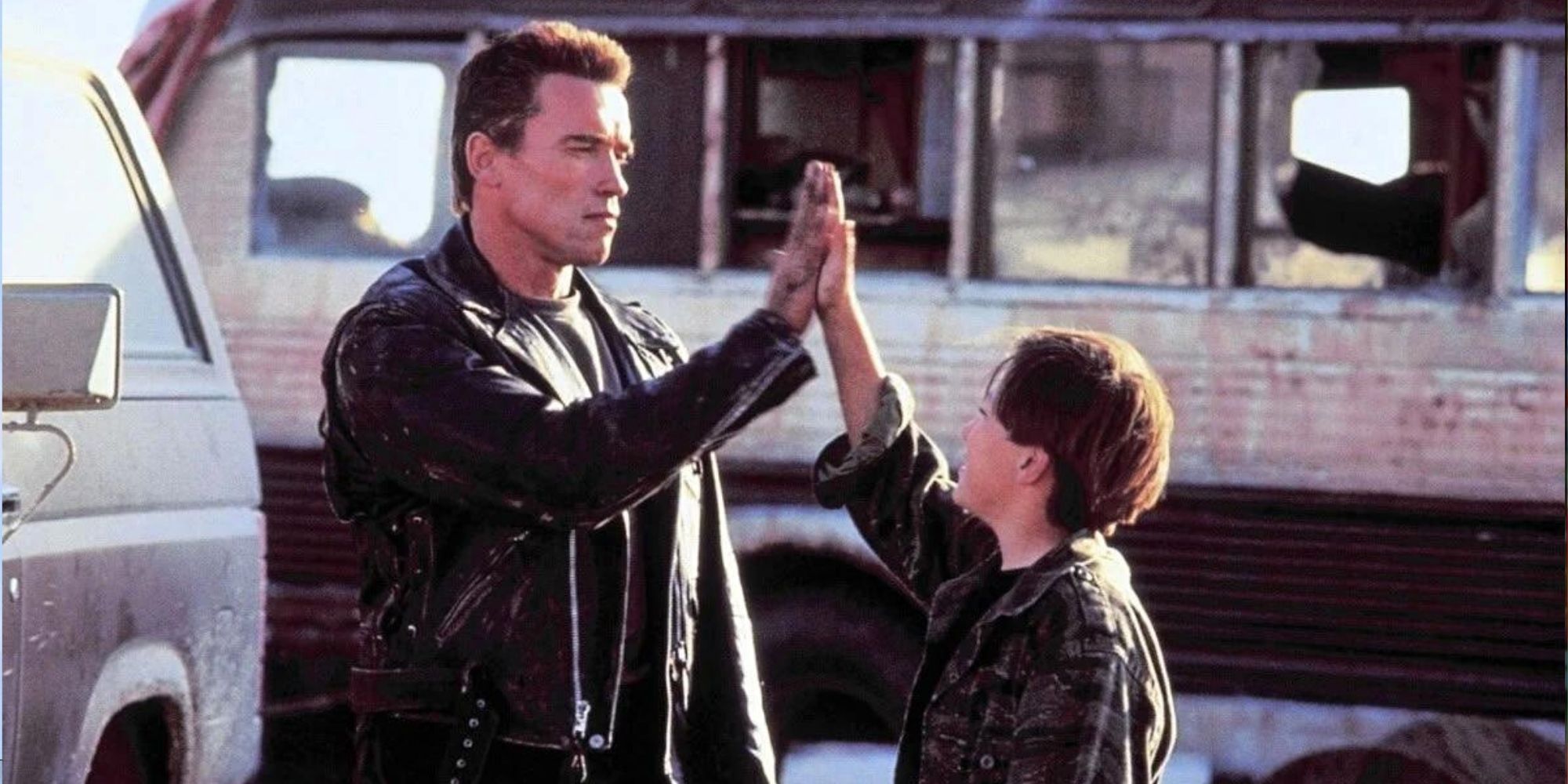 Terminator 2 Terminator High Fivs Little Boy