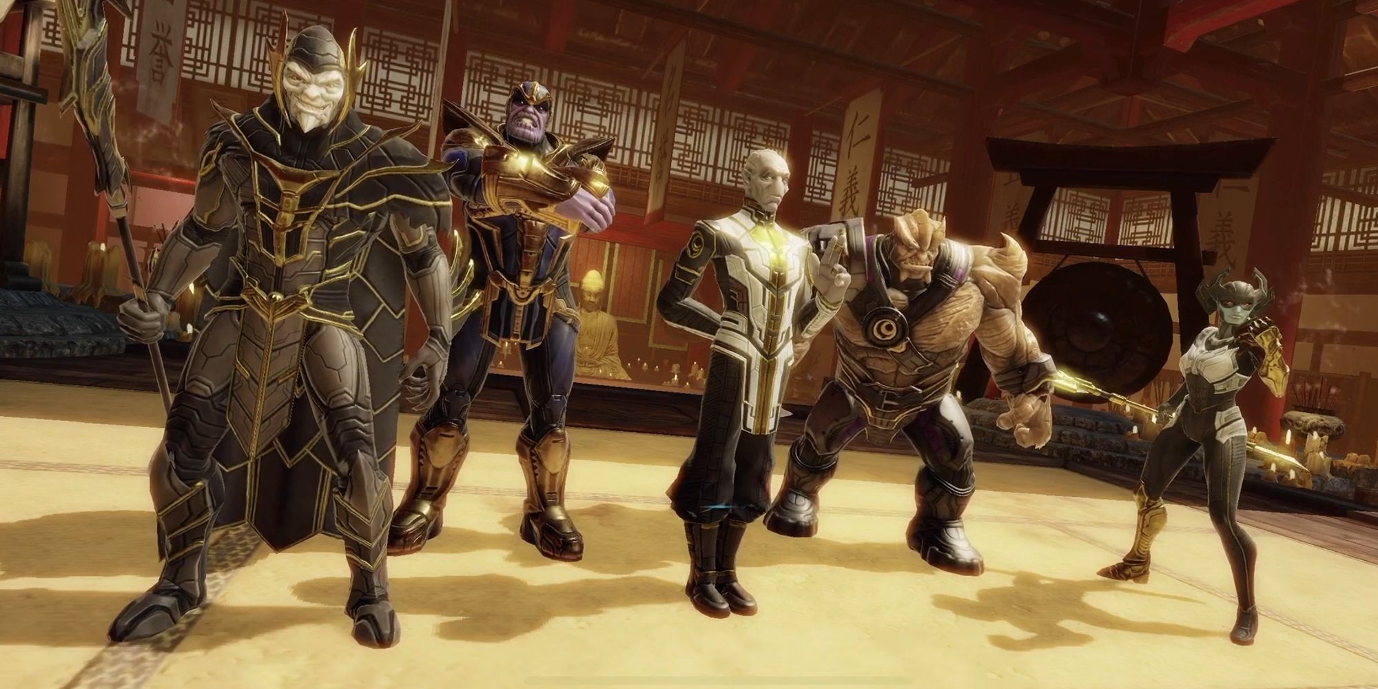 Thanos and the Black Order assembled in Marvel Strike Force