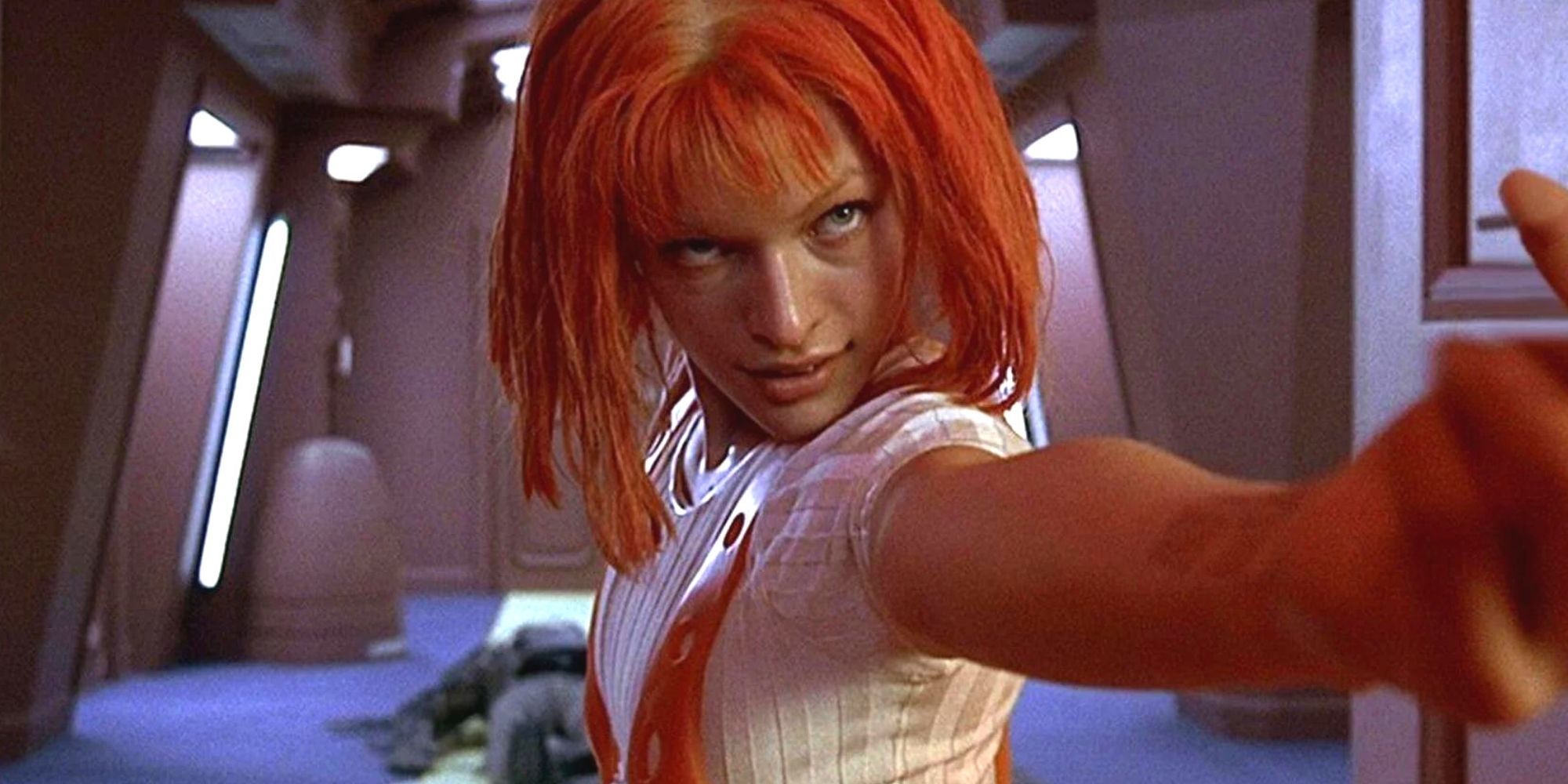 The fifth element LeeLoo reaches his arm outward