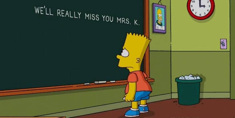 The Simpsons Mrs K Chalkboard Scene 