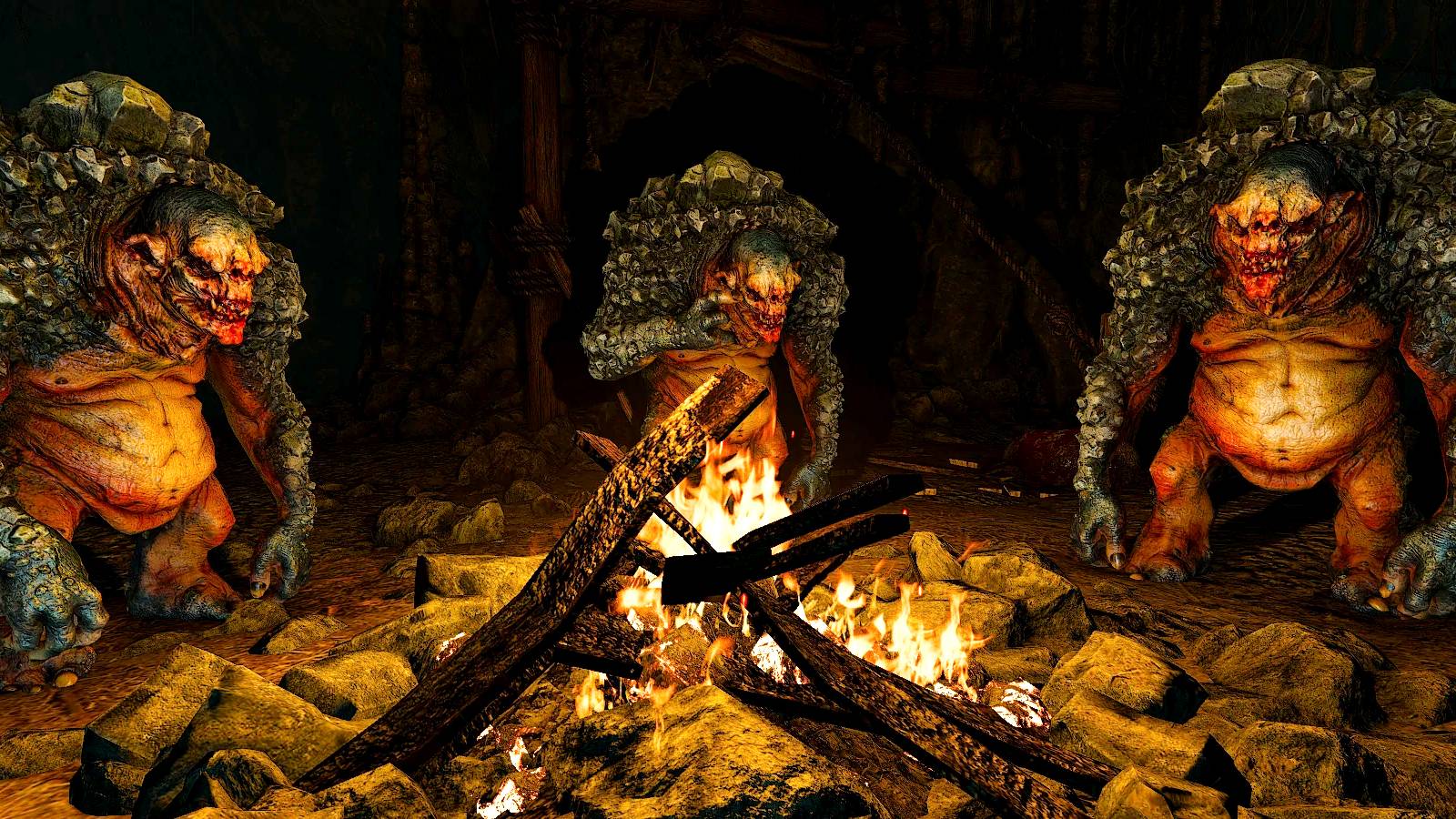 The Witcher 3 wild hunt farting rock trolls