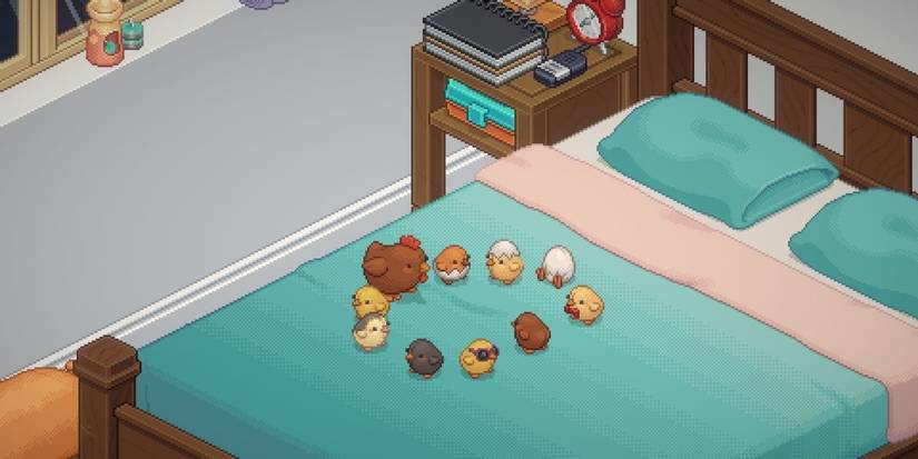 Indie Game Unpacking chickens