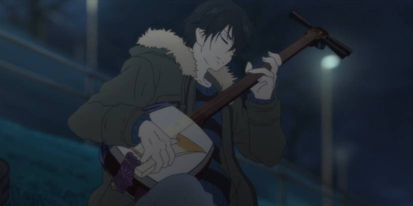 Those Snow White Notes Setsu playing his shamisen