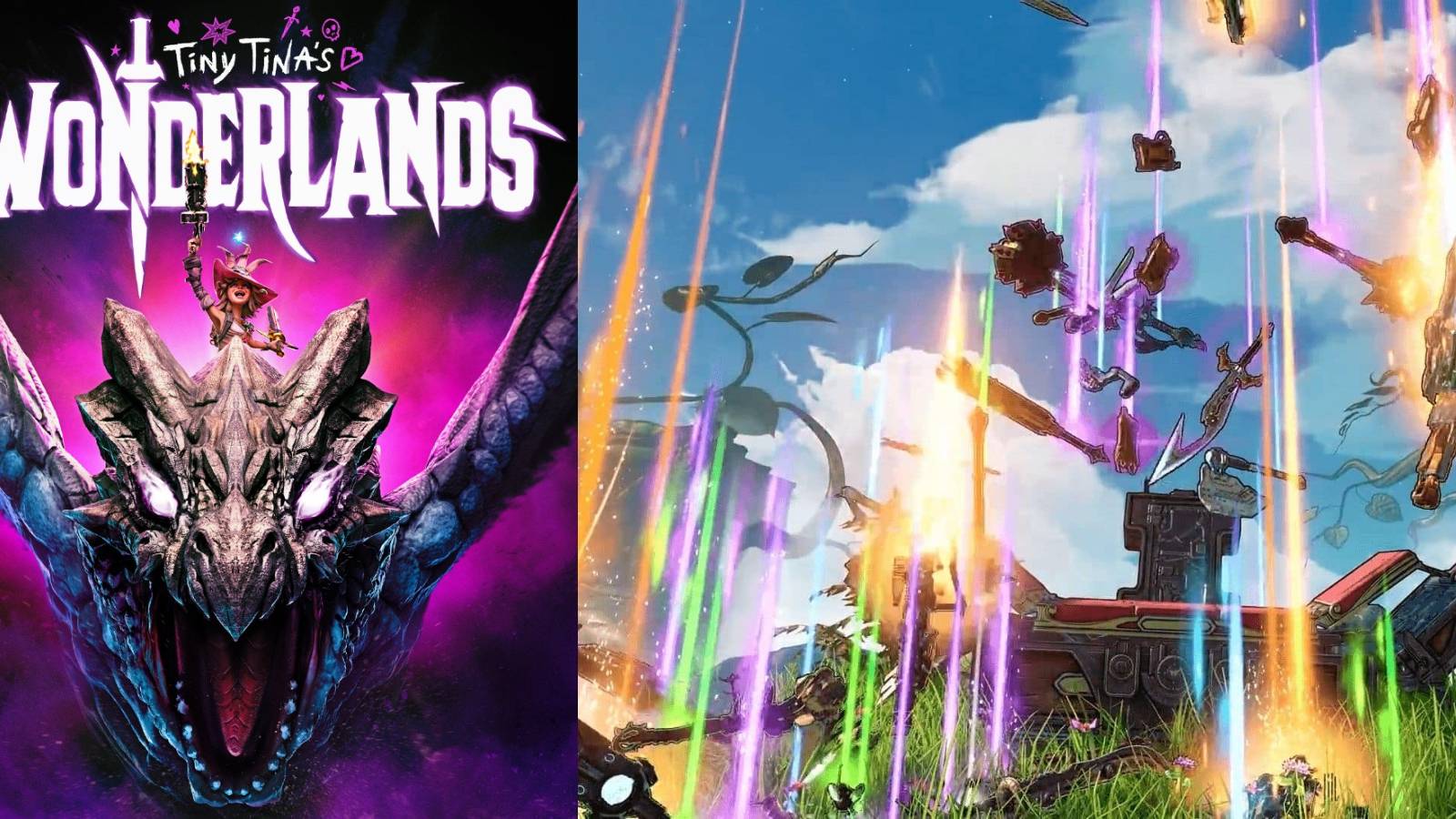 Tiny Tina's Wonderland poster and loot