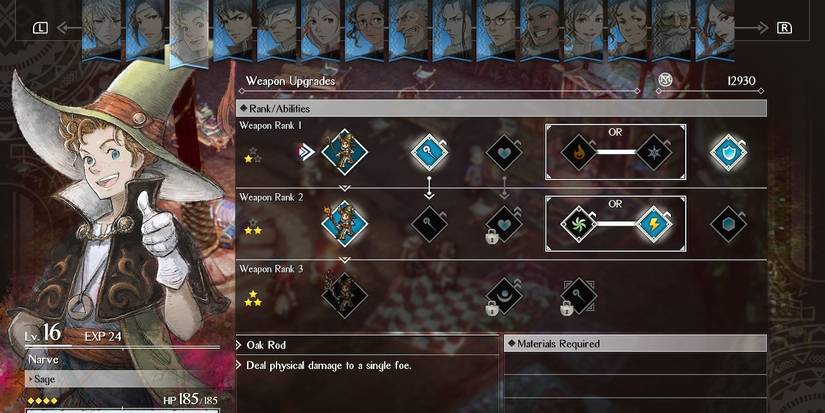 Triangle Strategy Narve Weapon Upgrades