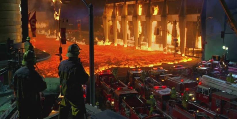 Volcano-1997-Film-Firefighters-Barricading-Lava-In-Los-Angeles