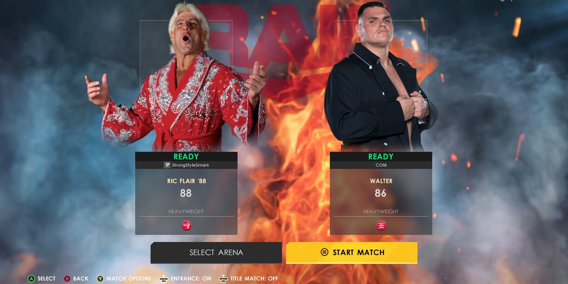 WWE 2K22 Ric Flair vs Walter