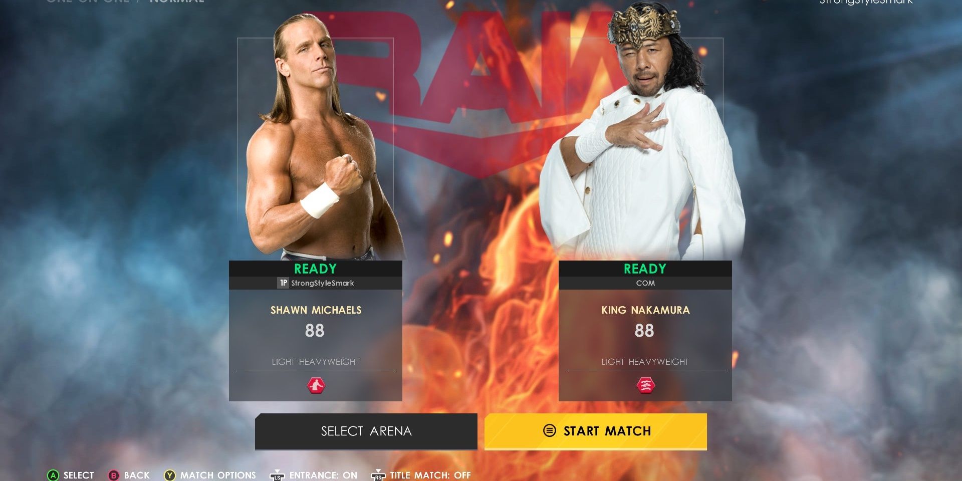 WWE 2K22 Shawn Michaels vs Shinsuke Nakamura 