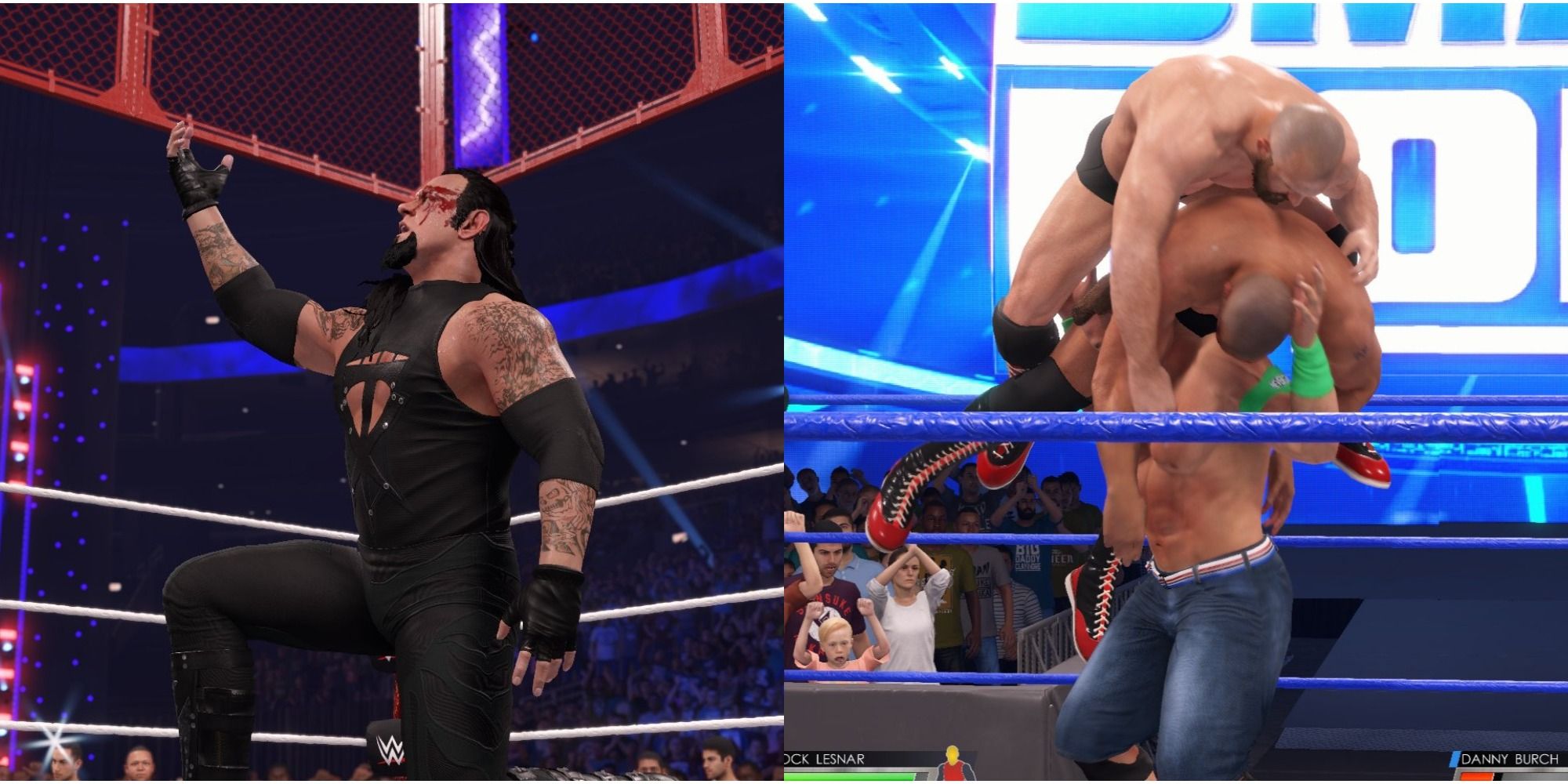WWE 2K22 Taker and Cena in the ring