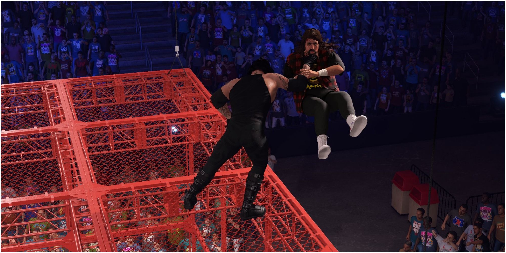 WWE 2K22 chokeslam from the top of the Cell