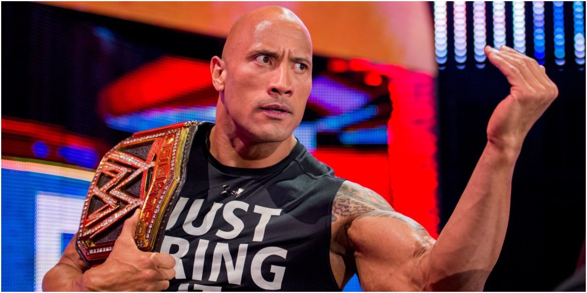 WWE The Rock with the Championship