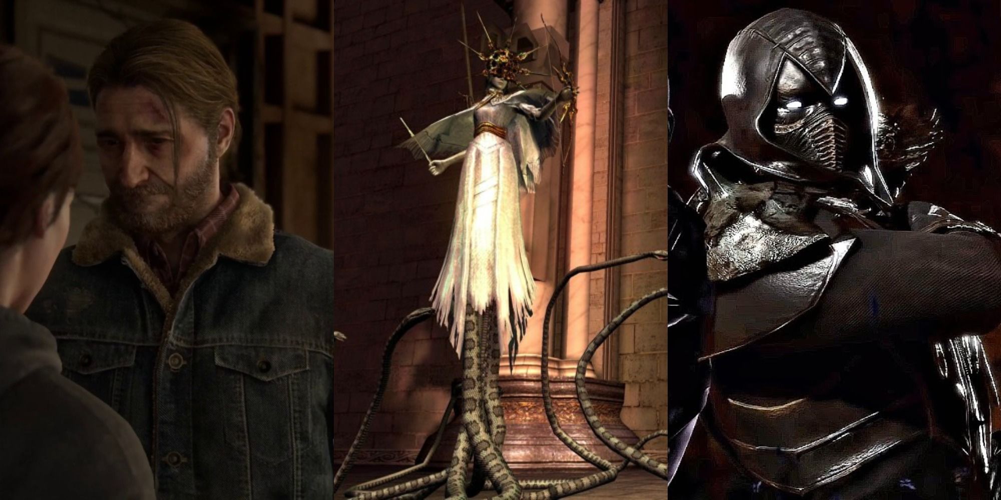 Worst Brothers in Gaming Tommy Last of Us 2, Dark Sun Gwyndolin Dark Souls, and Noob Saibot MK11 Split Featured