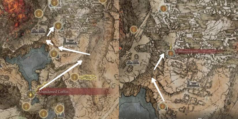 Wyndham Catacombs location in elden ring