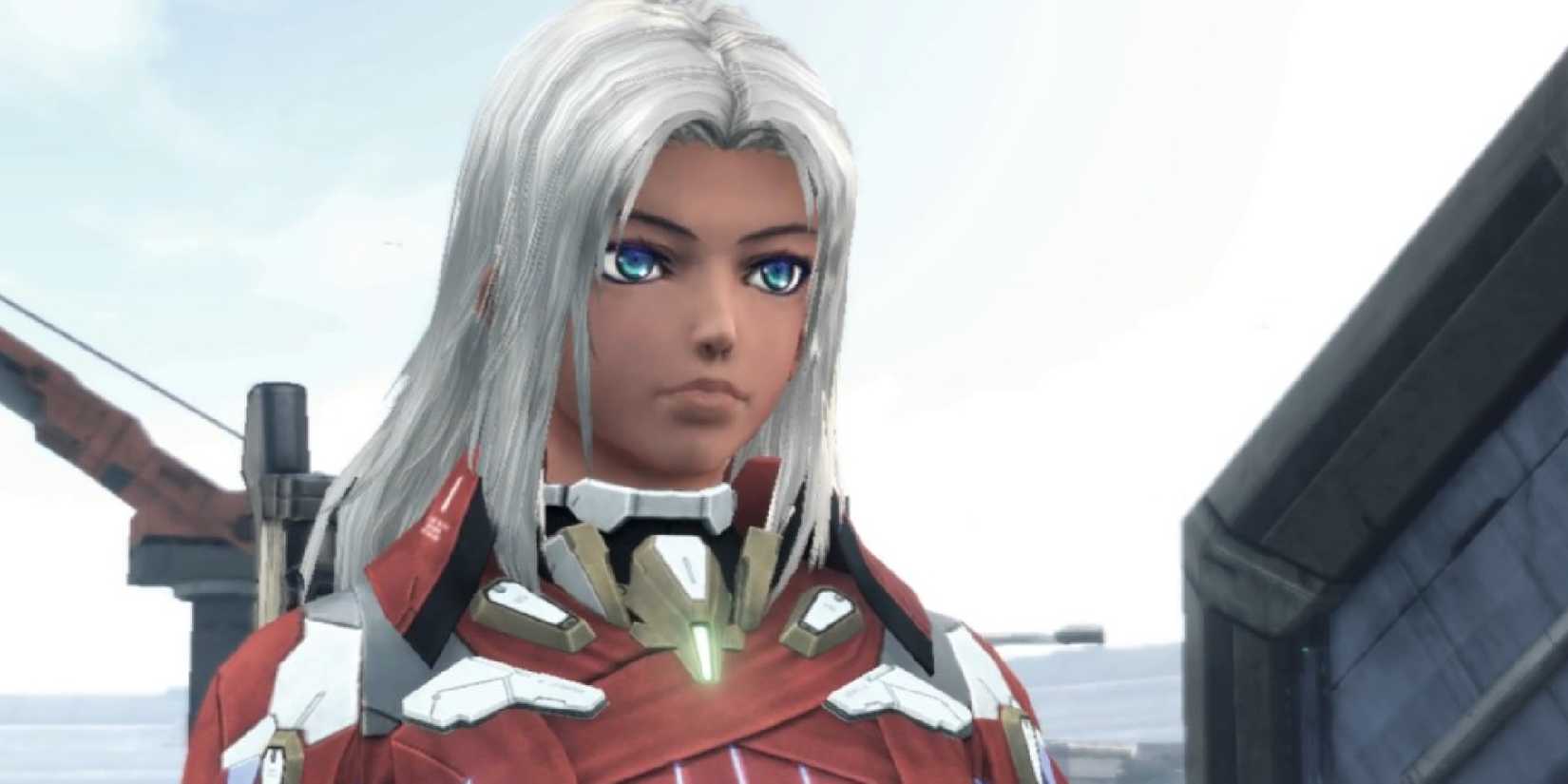 Elma standing outside during the day in a cutscene from Xenoblade Chronicles X