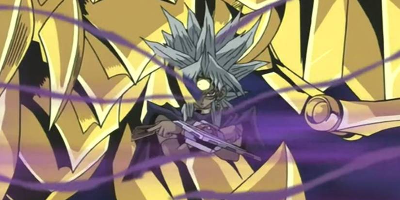 Yami Marik fusing with the Winged Dragon of Ra