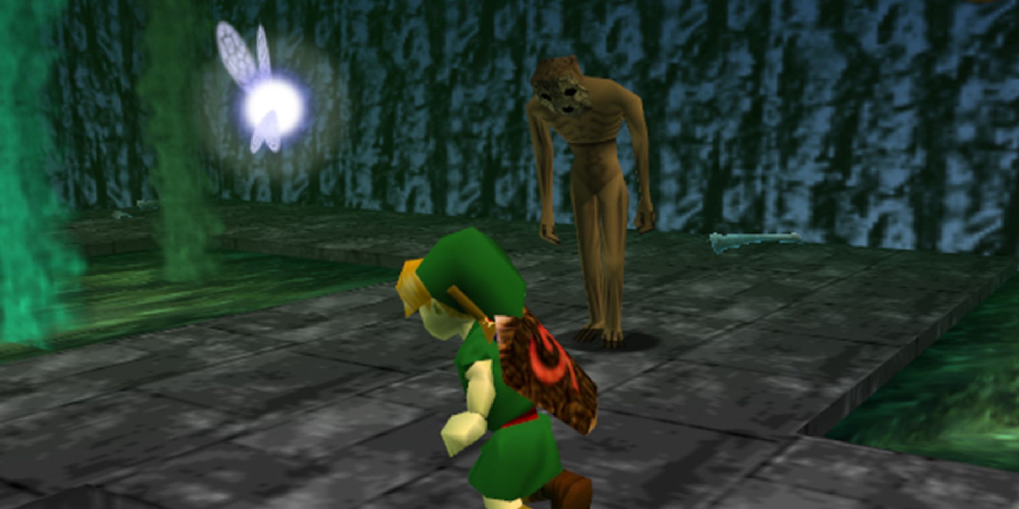 Young Link running past a ReDead in Ocarina of Time