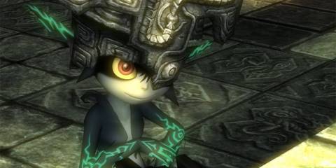 Midna sitting in her impish form in Twilight Princess HD