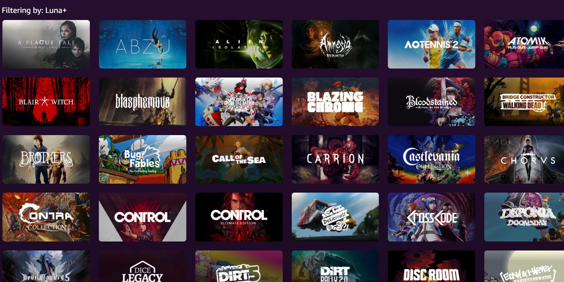 Amazon Luna Best Luna+ Games