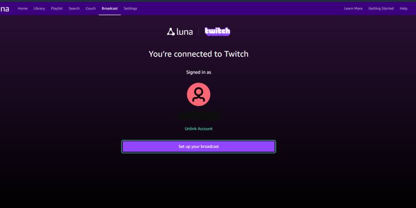 amazon luna twitch you're connected