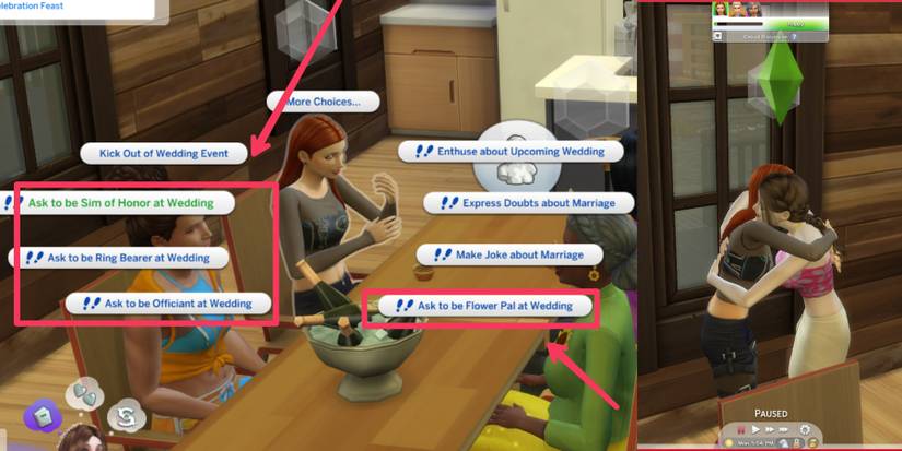 asking a sim to take a certain role in the sims