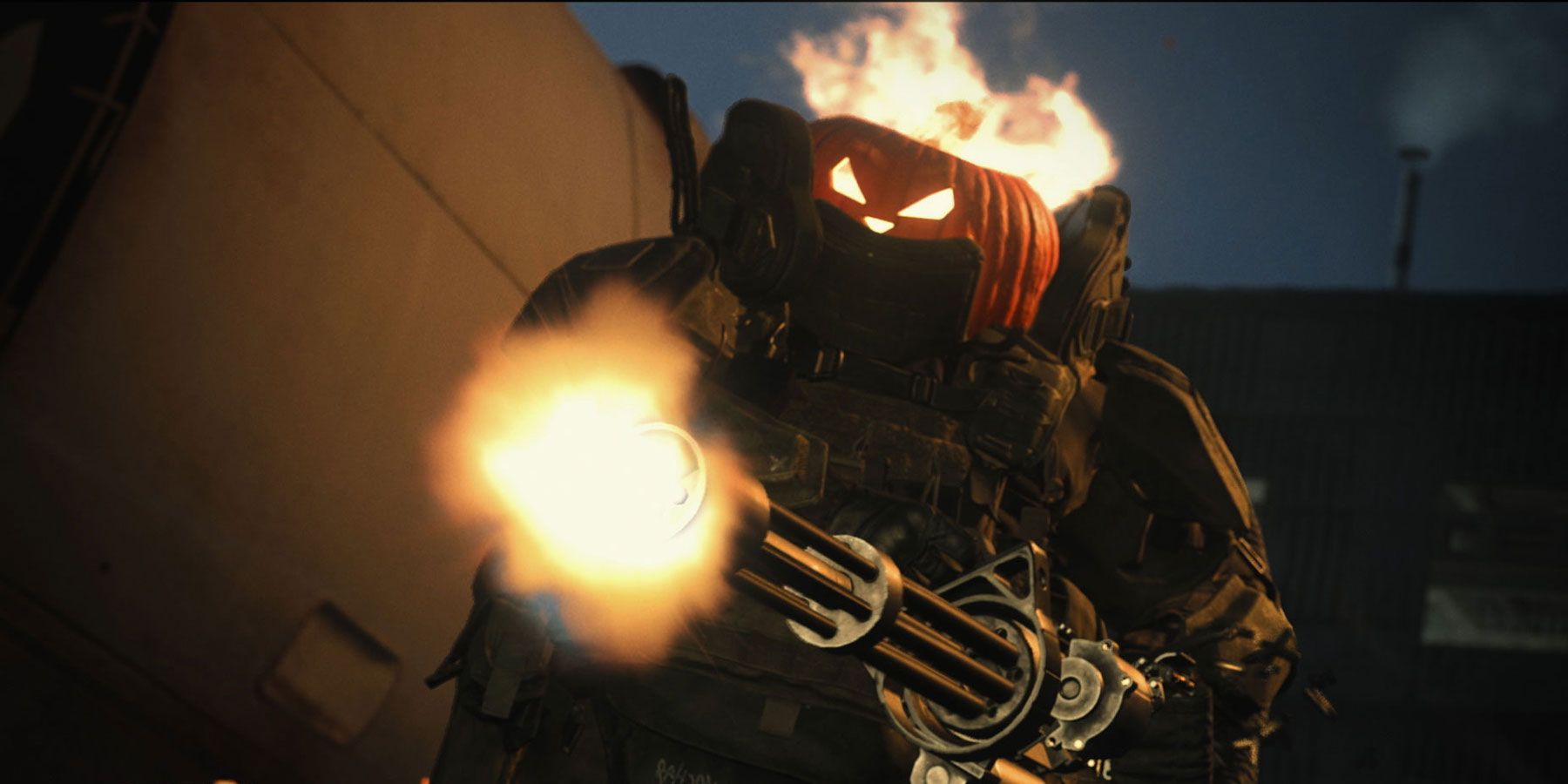 call of duty warzone juggernaut flaming pumpkin head