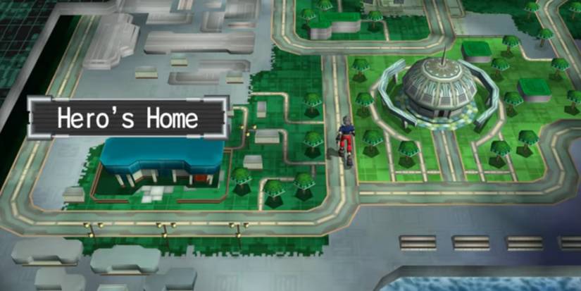 The main character in Custom Robo for the Nintendo GameCube explores the area surrounding his home.