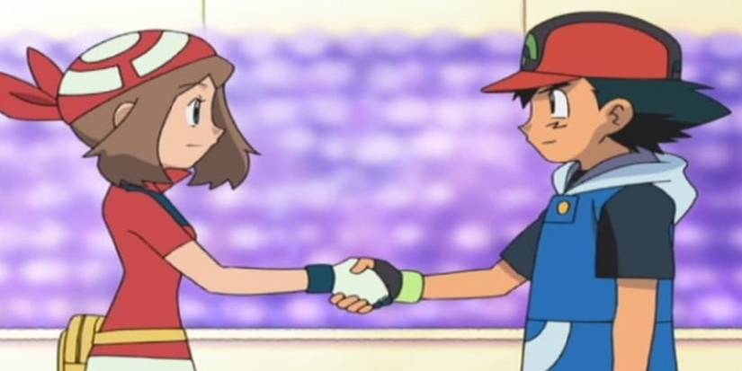 May and Ash shake hands 