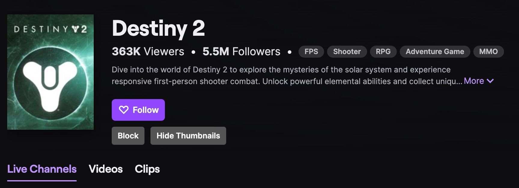 destiny 2 with over 360,000 viewers