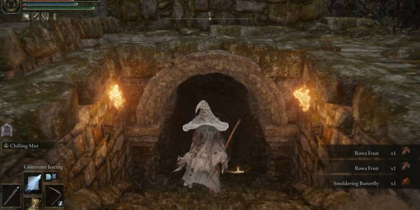 dragon burnt ruins entrance in elden ring