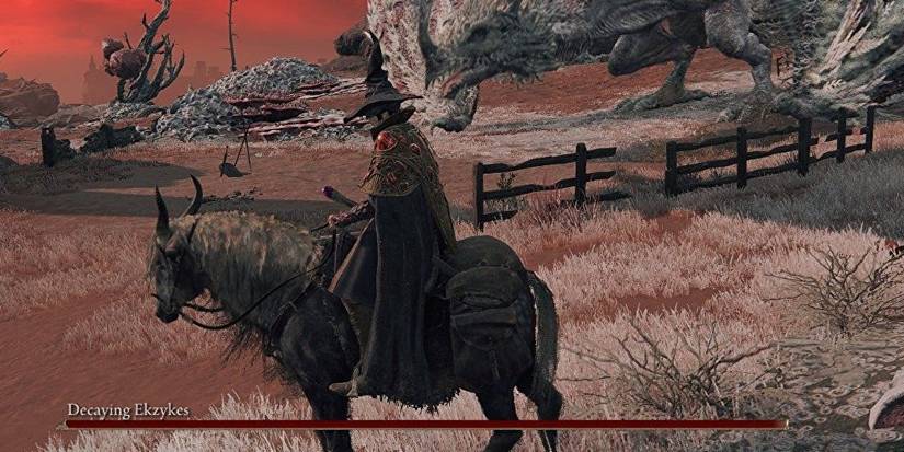 Player fighting Decaying Ekzykes in Elden Ring.