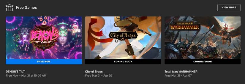 epic games store free games march 2022 city of brass total war warhammer
