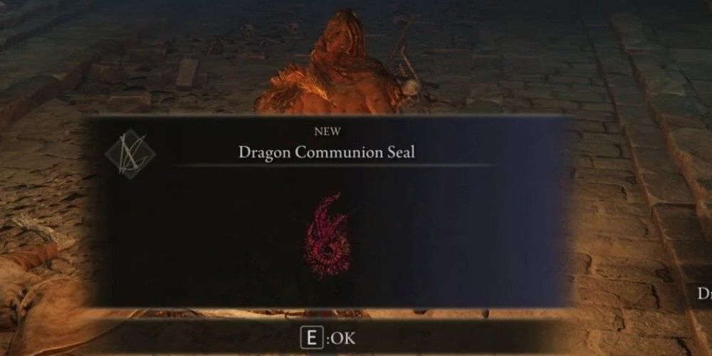 Player finding the Dragon Communion Seal in Elden Ring.