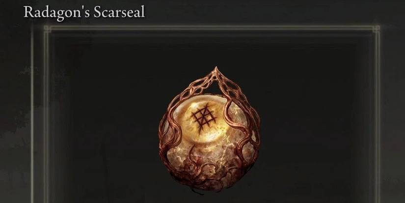 Image of the Radagon's Scarseal from Elden Ring.