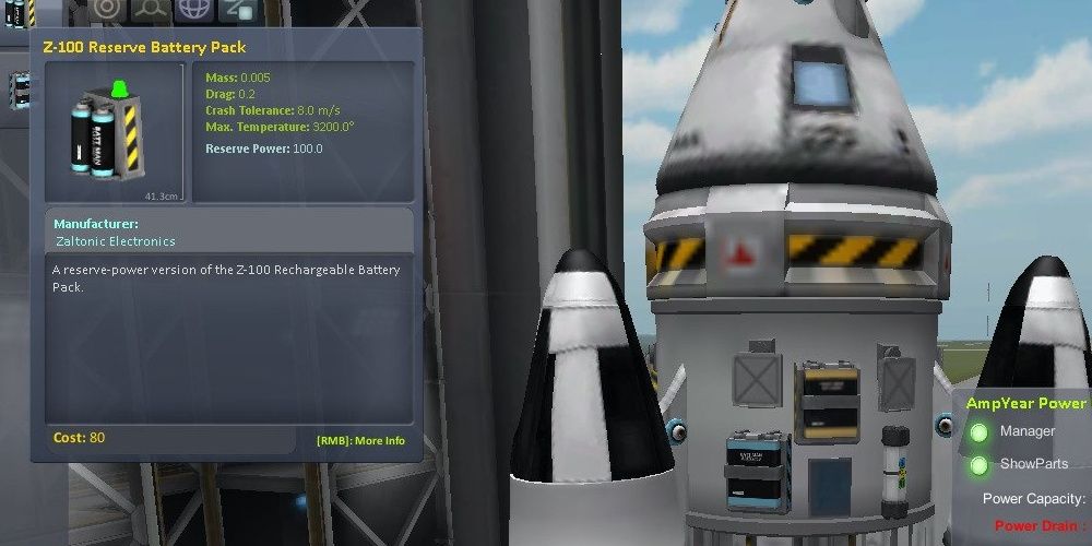 Image of a Reserve Battery used for Emergency Landing in Kerbal Space Program.