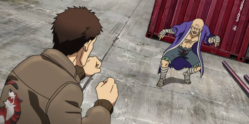 Ryo fighting Chai in Shenmue anime