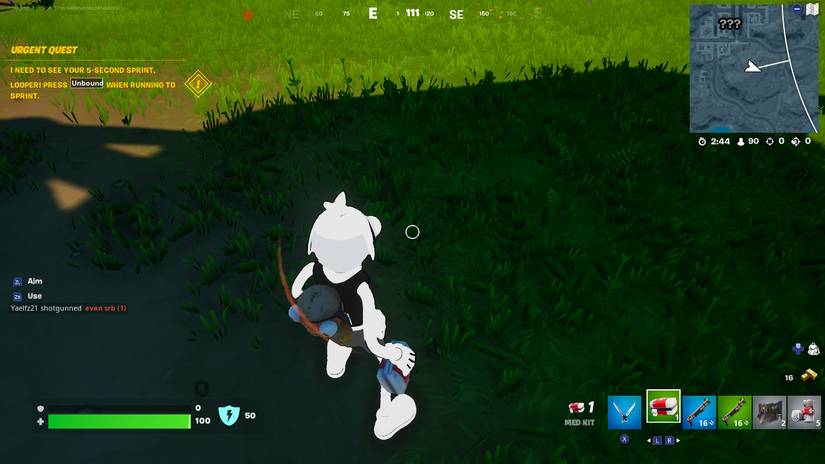 five second sprint fortnite how