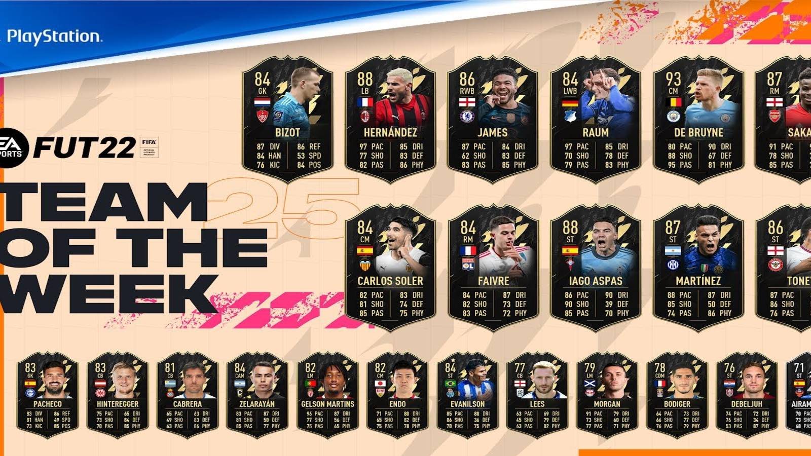 week 25 fut team of the week fifa 22
