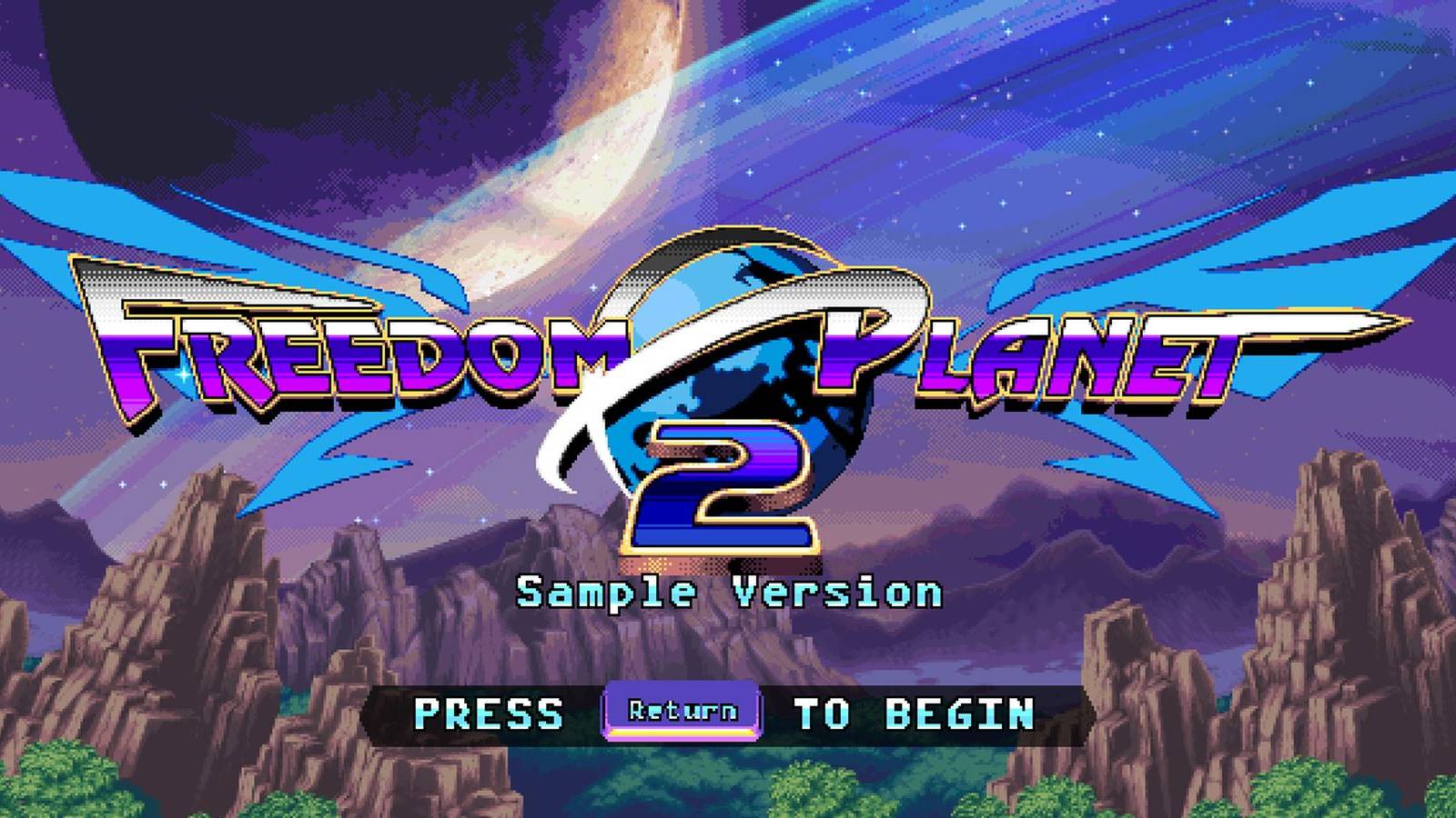 freedom planet 2 demo title screen featured