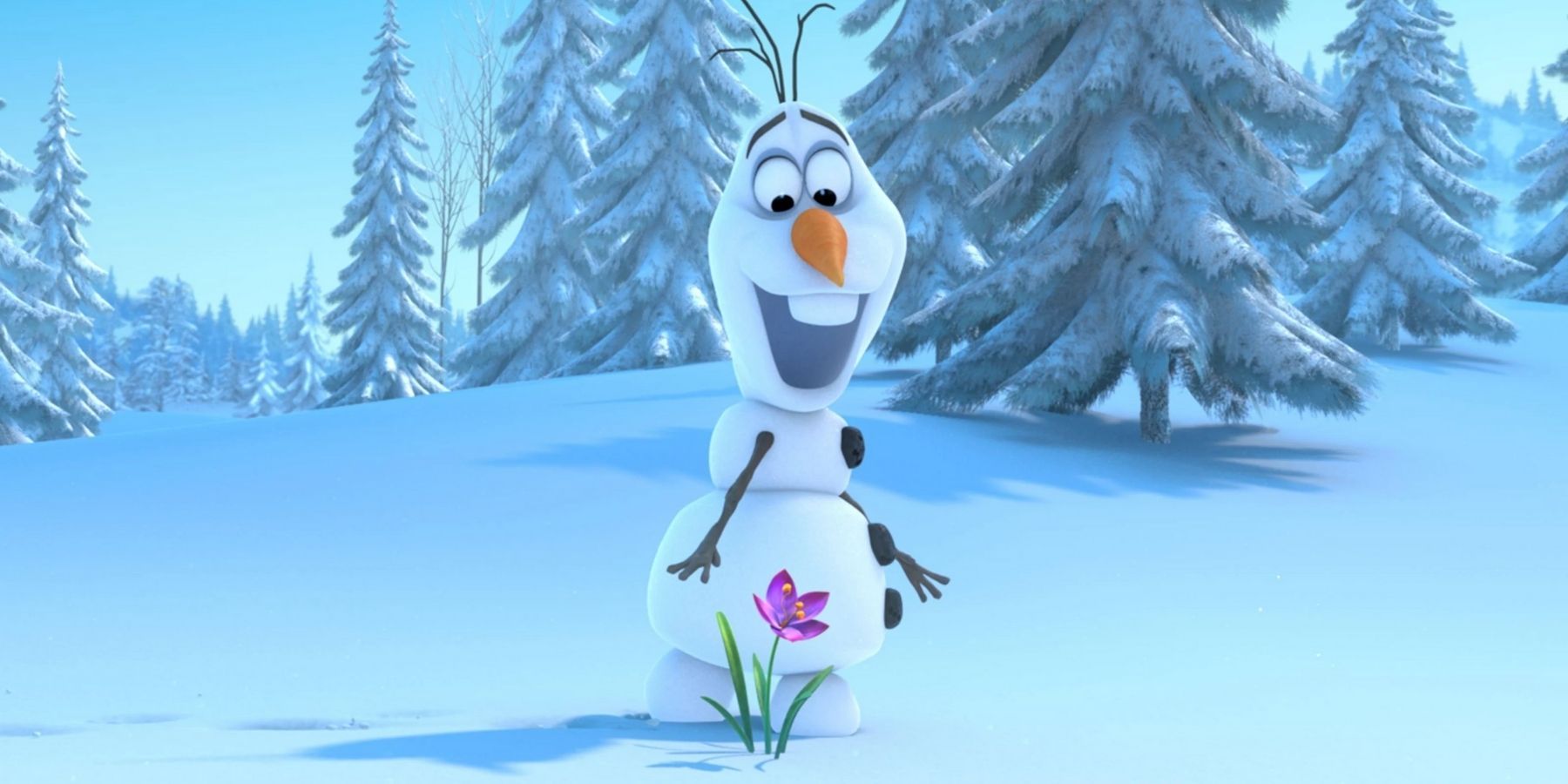 Olaf the snowman smiling in Frozen