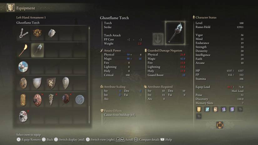 ghostflame torch stats elden ring