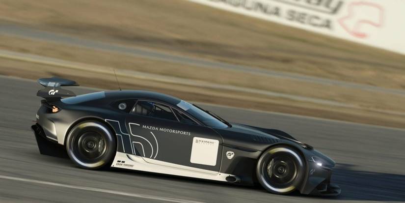 grand turismo 7 side view of a black car 