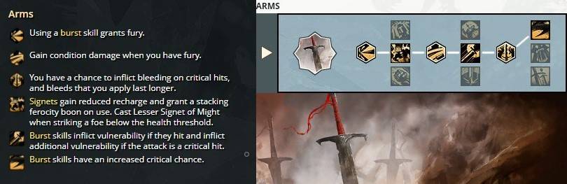 gw2 eod warrior specialization tree arms
