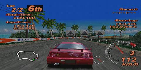 Red car racing in Gran Turismo 2.