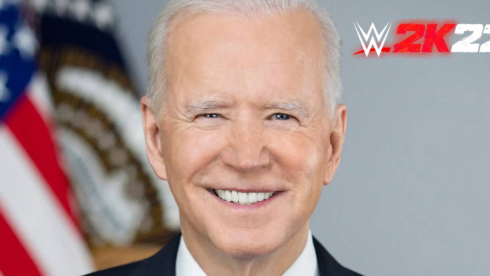 joe biden with wwe 2k22 logo
