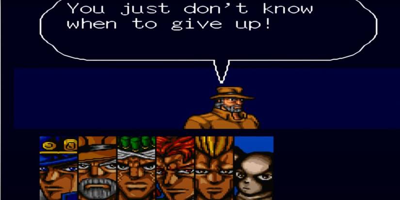 Gameplay Of JoJo's Bizarre Adventure For SNES Where Joseph Joestar Is Speaking