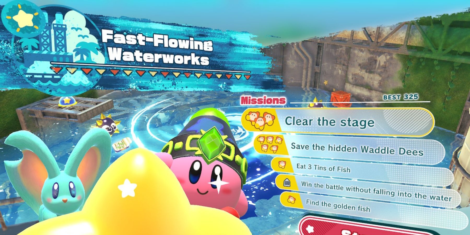 Fast-Flowing Waterworks Mission Guide - Kirby and the Forgotten