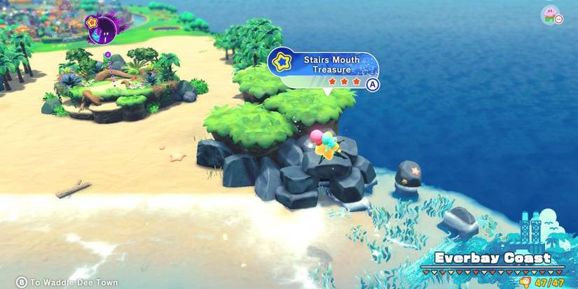 kirby and the forgotten land step it up treasure road location