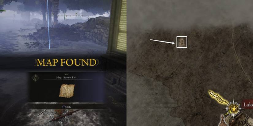 liurnia map fragment and monument icon in elden ring